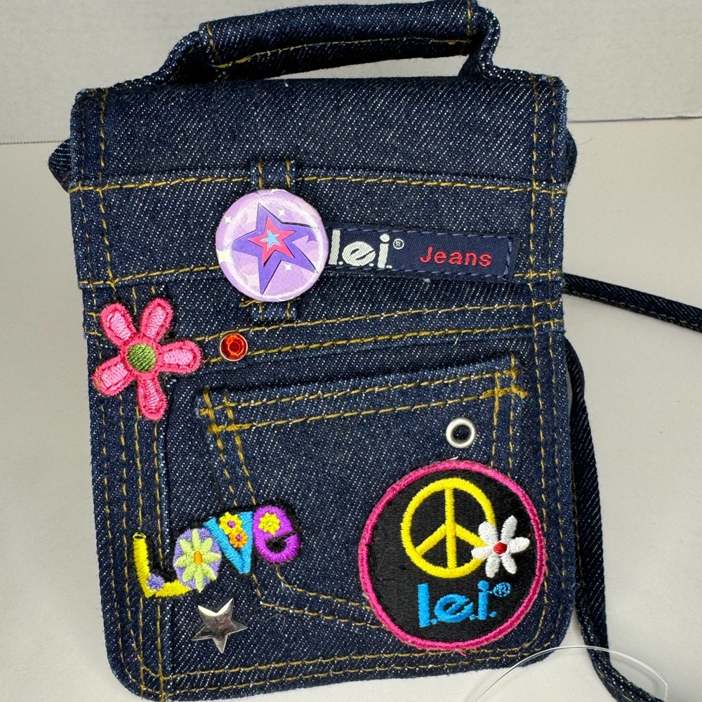 Lei vintage Denim Crossbody Bag - Blue Y2K